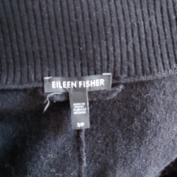 Eileen Fisher Boiled Wool Women's Black Coat - Picture 2 of 6